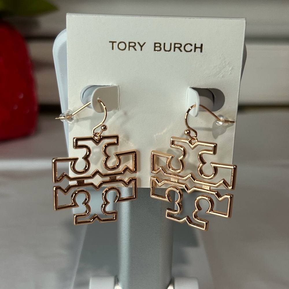 Tory Burch rose gold earrings